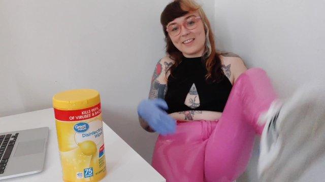 SISTER'S FRIEND TEASES YOU WITH SOLES AND LATEX GLOVES teaser