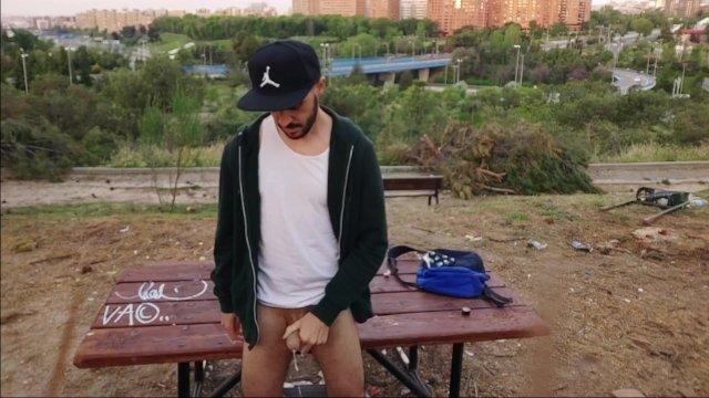 Xisco jerking off outdoor in public