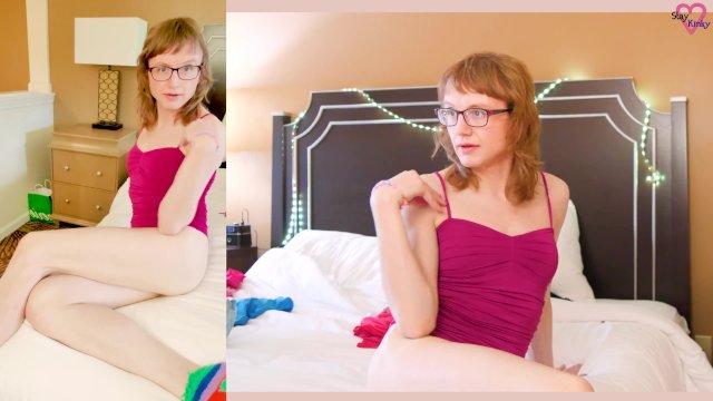 Cute Transgirl Bodysuit Try-On - Trans Body Positivity Ass Bulge Sexy