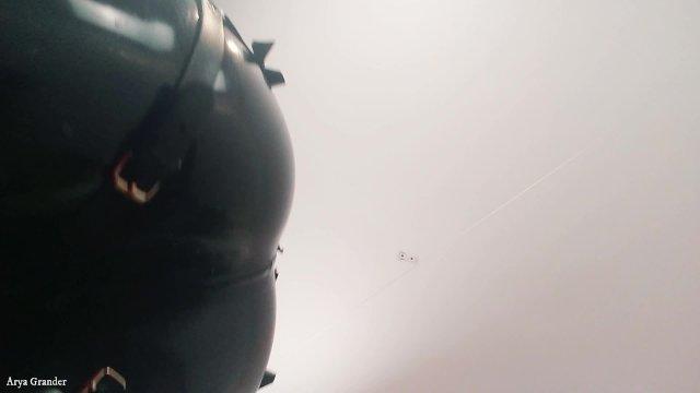 Latex Rubber JOI jerk off instructions - Arya Grander - hot pin up MILF in fetish catsuit FemDom POV