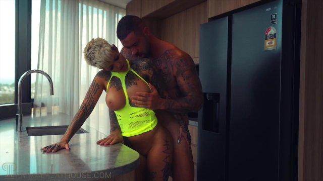 Tattooed Babe Gets Pussy Dominated By Primal Instincts