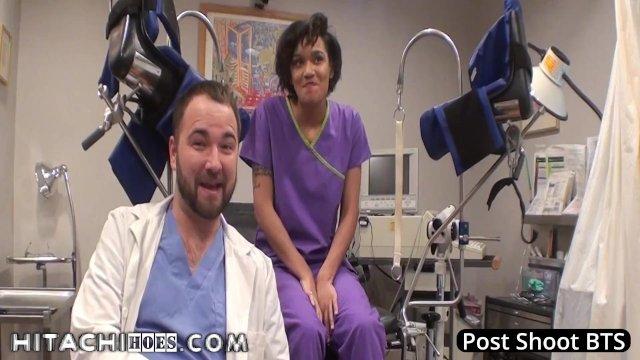 Patient Jackie Banes Gets Hitachi Magic Wand Orgasms During Medical Examination At HitachiHoesCom