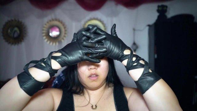 Dominatrix Mara's ASMR Woven Leather Gloves