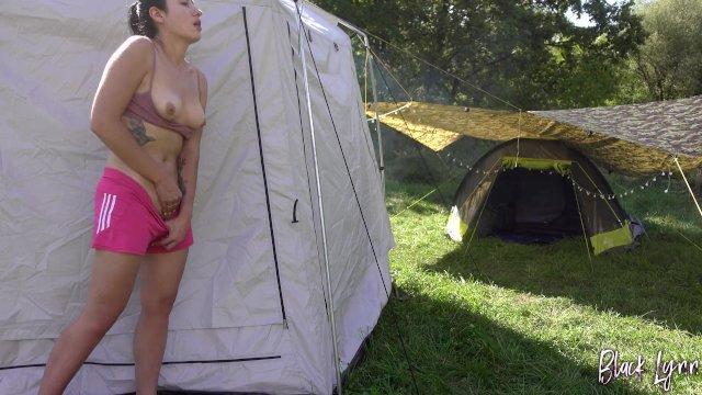 Risky Camping Masturbation