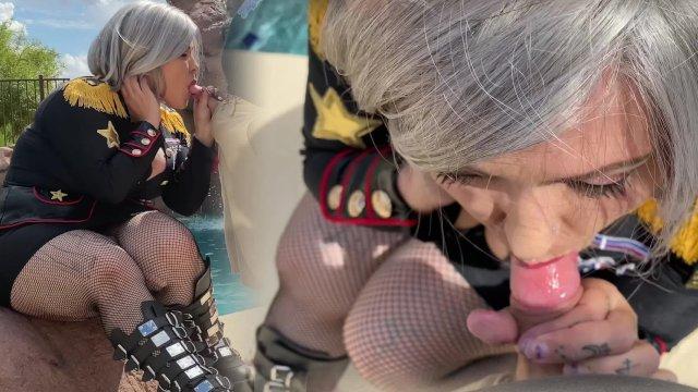 General Anarchy Poolside Blowjob and Facial