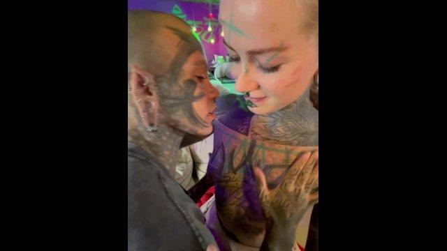 Onlyfans tattoo girl Anuskatzz enjoy XXX adventure wild sex with inked nonbinary Darkleaves Z-filmz