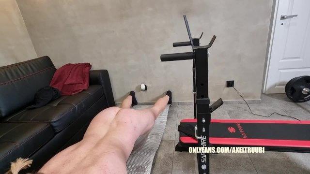 Axel Truu Gym Workout turn to hardcore dirty talk masturbation