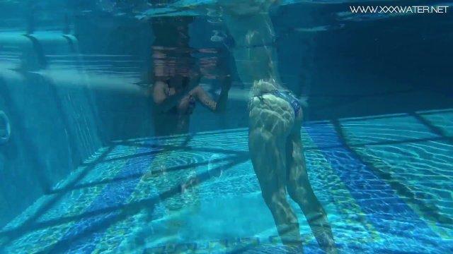 Sexy Russian milf Kalisy masturbating by the pool