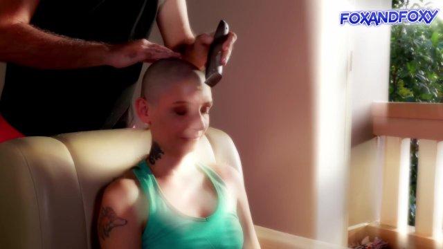 Lisa Fox shaving head 2023. With big love to Sinéad O'Connor