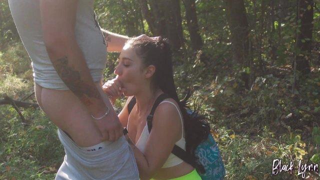 Quickie Forest Fuck with a Teen Brunette Hiker - He Came on My Ass So Fast